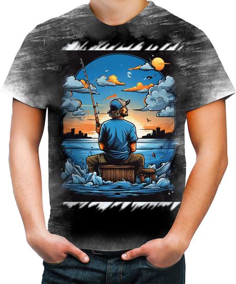 Imagem de Camiseta Desgaste Pesca Esportiva Peixes Azul Paz 10