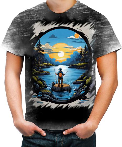 Imagem de Camiseta Desgaste Pesca Esportiva Peixes Azul Paz 9