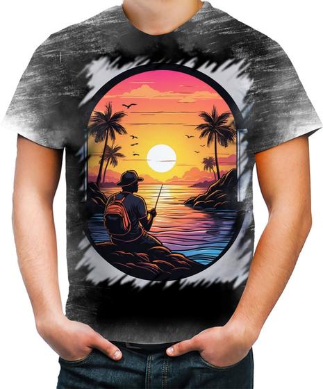 Imagem de Camiseta Desgaste Pesca Esportiva Pôr do Sol Peixes 16