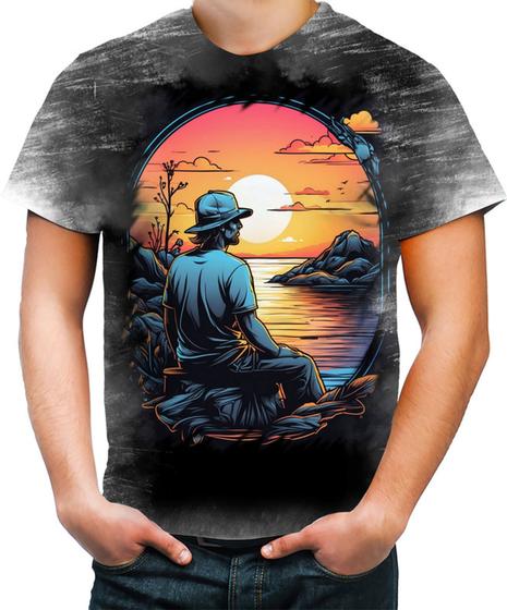 Imagem de Camiseta Desgaste Pesca Esportiva Pôr do Sol Peixes 18