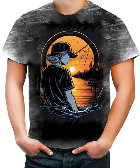 Imagem de Camiseta Desgaste Pesca Esportiva Pôr do Sol Peixes 23