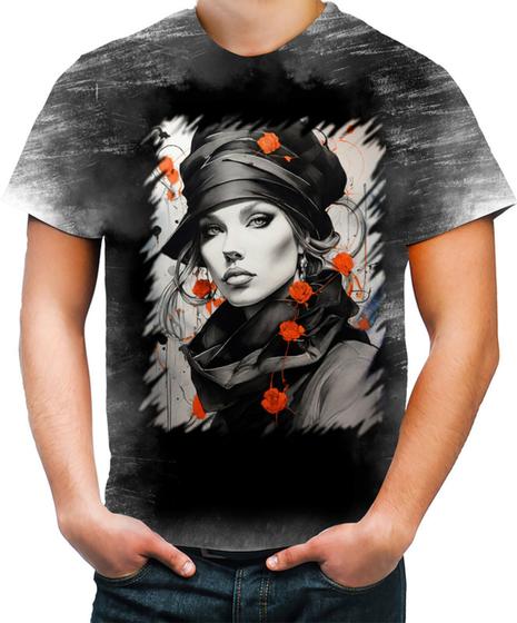 Imagem de Camiseta Desgaste Pintura a Carvão Mulher Arte 14