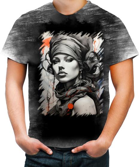 Imagem de Camiseta Desgaste Pintura a Carvão Mulher Arte 17