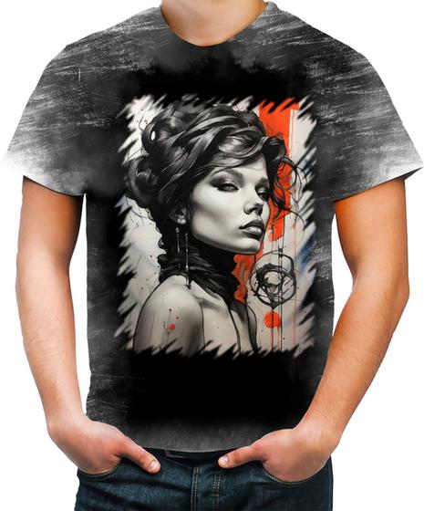 Imagem de Camiseta Desgaste Pintura a Carvão Mulher Arte 22