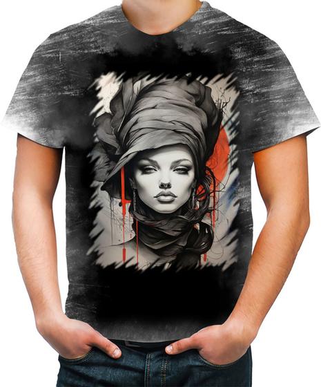 Imagem de Camiseta Desgaste Pintura a Carvão Mulher Arte 26