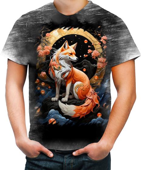 Imagem de Camiseta Desgaste Raposa Japonesa Kitsune Lenda 2