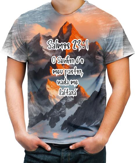 Imagem de Camiseta Desgaste Salmos 23 Deus Jesus Bíblia Gospel 1