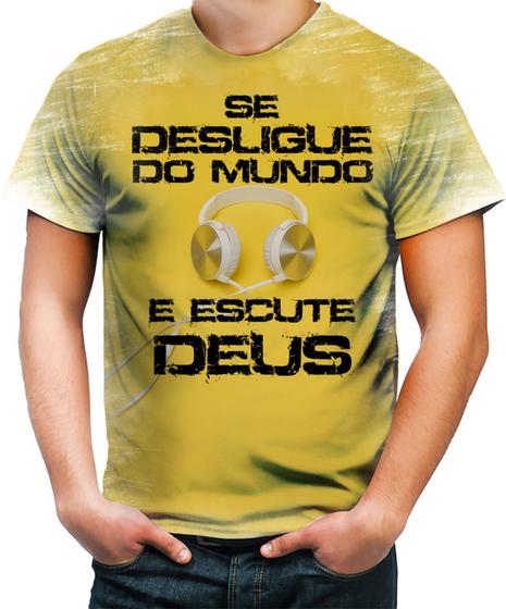 Imagem de Camiseta Desgaste Se Desligue do Mundo e Ou a Deus Gospel 1