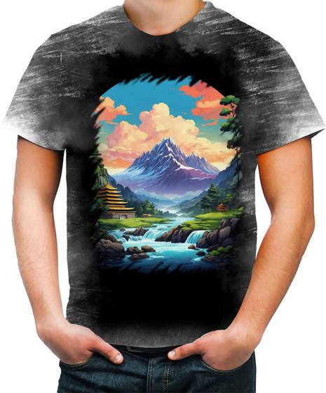 Imagem de Camiseta Desgaste Templo Budista Anime Buda 12