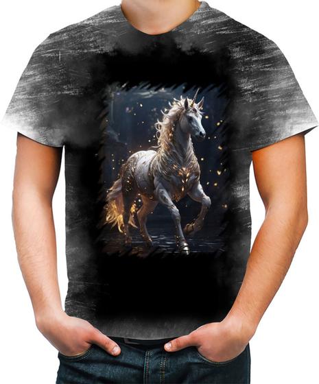 Imagem de Camiseta Desgaste Unicornio Criatura Mítica Fera 4