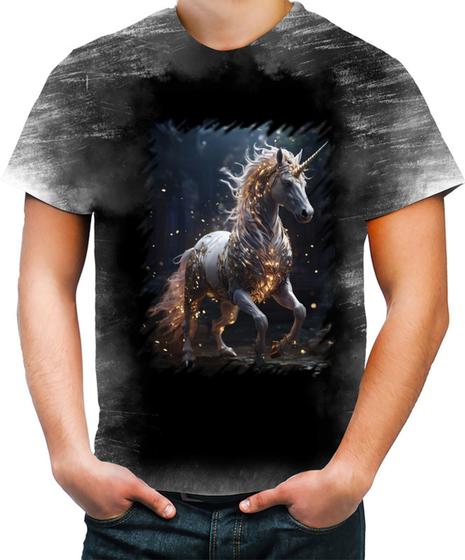 Imagem de Camiseta Desgaste Unicornio Criatura Mítica Fera 5