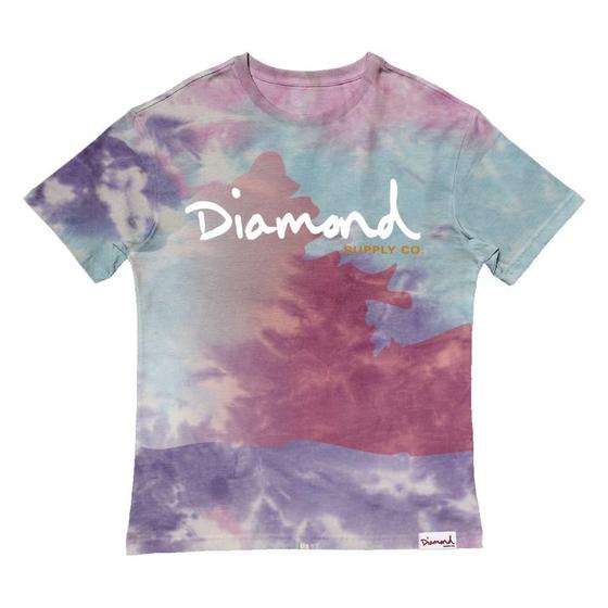 Imagem de Camiseta Diamond OG Script Tie Dye Masculina Vermelho