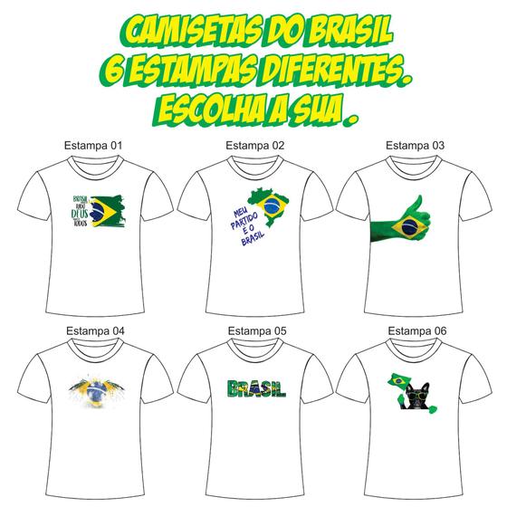 Imagem de Camiseta do Brasil - Proteção Solar 50 - Escolha entre as 6 estampas disponíveis