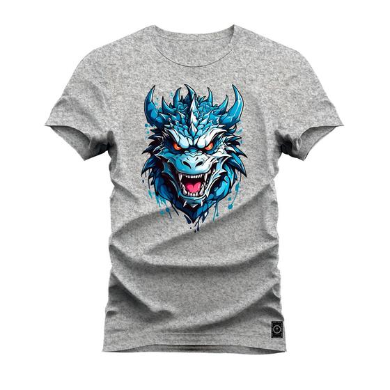 Imagem de Camiseta Dragão Azul Plus Size Extra Grande Estampada Varias Cores