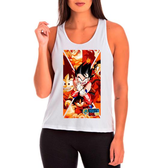 Imagem de Camiseta Dragon Ball Z Goku Branca Feminina11