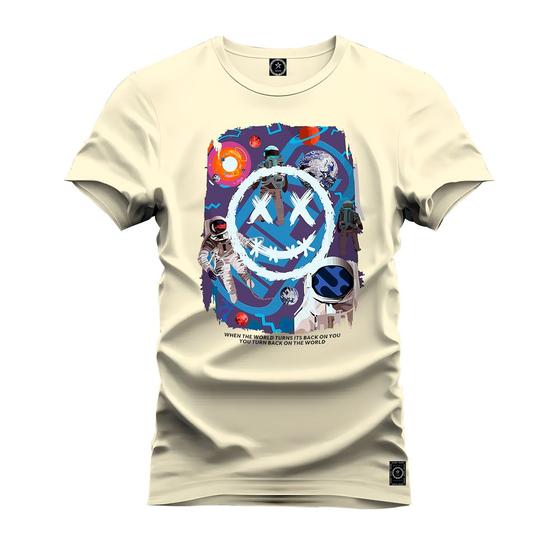 Imagem de Camiseta Drew Astronauta Estampada Algodão Confortável 30.1 Penteada