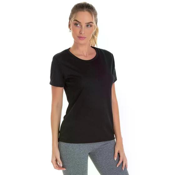 Imagem de Camiseta Dry Fit Feminina Baby Look Esportiva Proteção UV