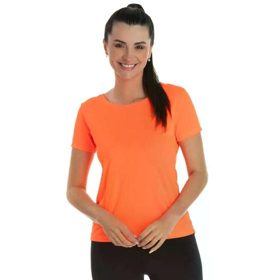 Imagem de Camiseta Dry Fit Feminina Baby Look Esportiva Proteção UV