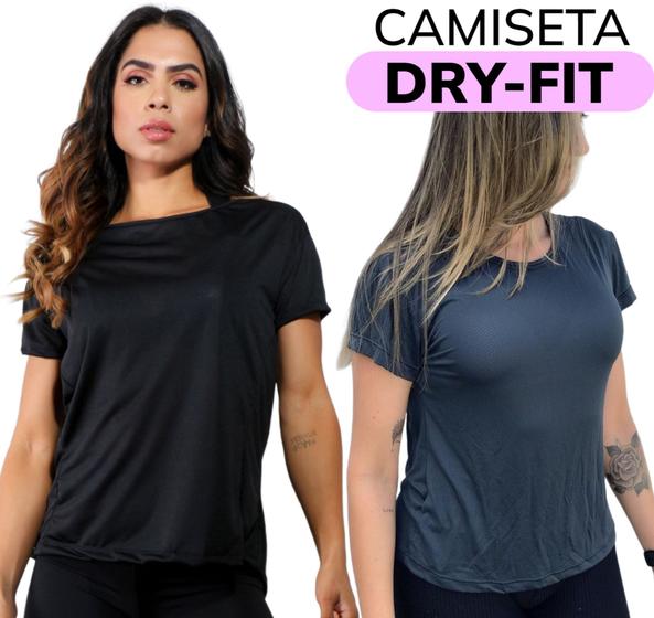 Imagem de Camiseta Dry-fit Feminina Fitness Academia Pilates Treino