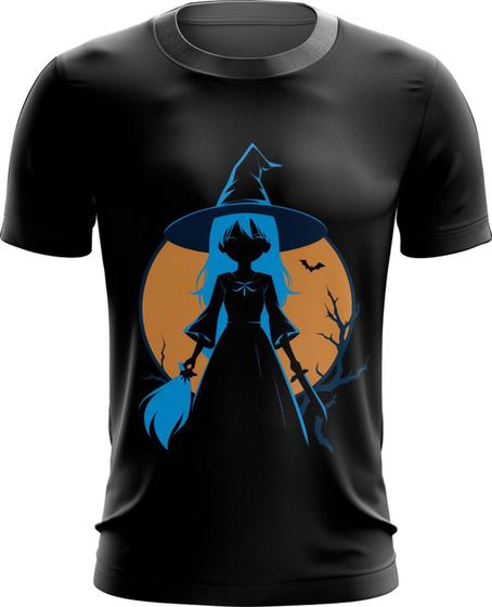 Imagem de Camiseta Dryfit Bruxa Halloween Azul Festa 11