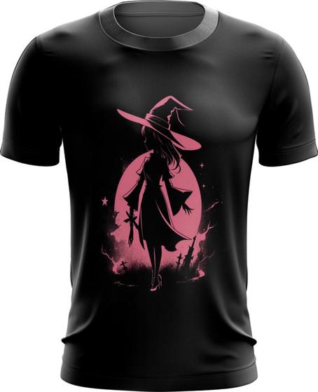 Imagem de Camiseta Dryfit Bruxa Halloween Rosa Festa 1