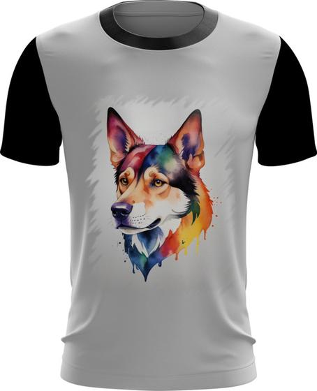 Imagem de Camiseta Dryfit Cachorro Ilustrado Cromático Abstrato 4