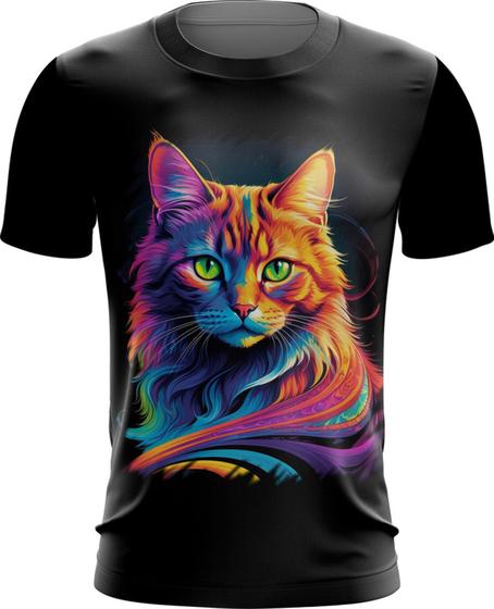 Imagem de Camiseta Dryfit Gatinho Ondas Magnéticas Vibrante 3