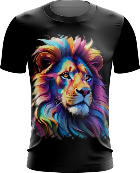 Imagem de Camiseta Dryfit Leão Rei Ondas Magnéticas Vibrante 2