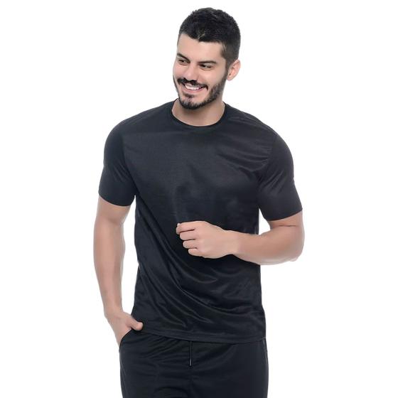 Imagem de Camiseta DryFit Masculina de Academia Justa Apertada Modelagem SlimFit Para Esportes Corrida 100%Poliester