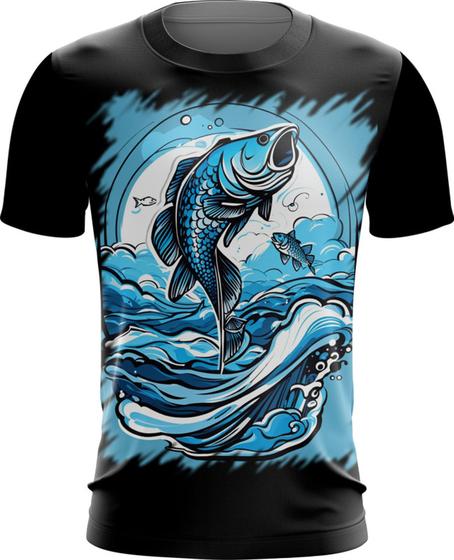 Imagem de Camiseta Dryfit Pesca Esportiva Peixes Azul Paz 11