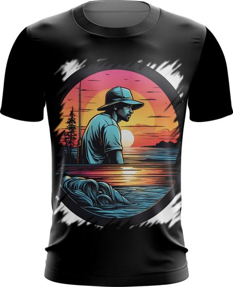 Imagem de Camiseta Dryfit Pesca Esportiva Pôr do Sol Peixes 13