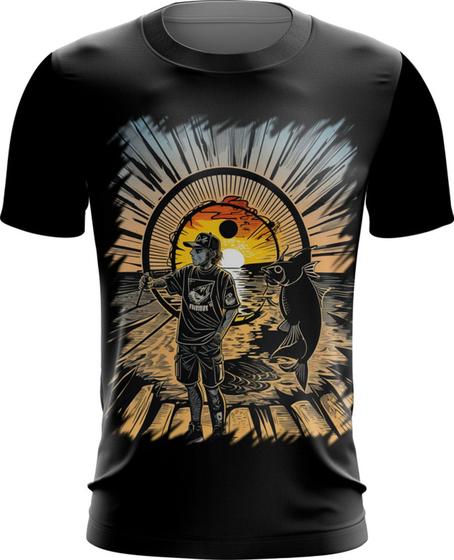 Imagem de Camiseta Dryfit Pesca Esportiva Pôr do Sol Peixes 3