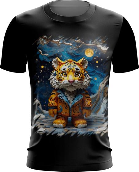 Imagem de Camiseta Dryfit Tigre Noite Estrelada Van Gogh 3