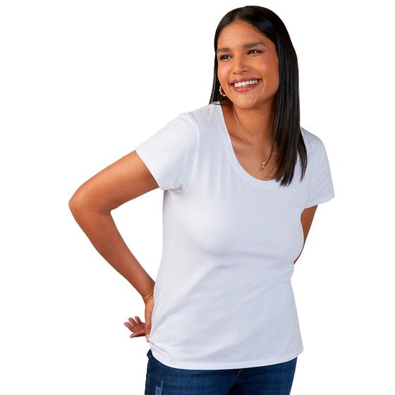 Imagem de Camiseta Dudalina Soft Pima Ou24 Branco Feminino