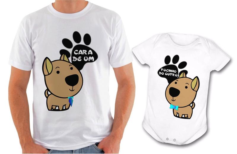 Imagem de Camiseta e body infantil cara de um focinho do outro menino