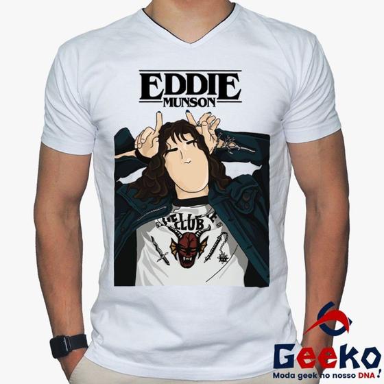 Imagem de Camiseta Eddie Munson 100% Algodão Stranger Things Geeko
