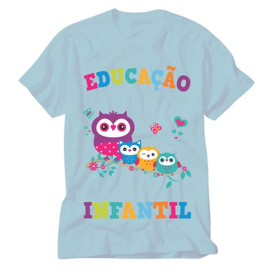 Imagem de Camiseta Educação Infantil azul Professora Pedagogia Educar