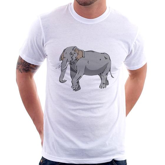 Imagem de Camiseta Elefante Ilustração - Foca na Moda