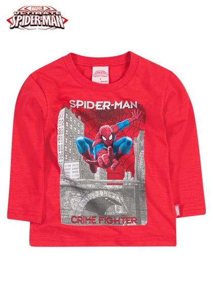 Imagem de Camiseta em Malha Flamê Devore Manga Longa Homem Aranha Brandili