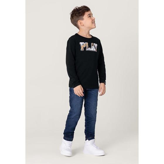 Imagem de Camiseta Em Malha Infantil Menino Preto Brandili