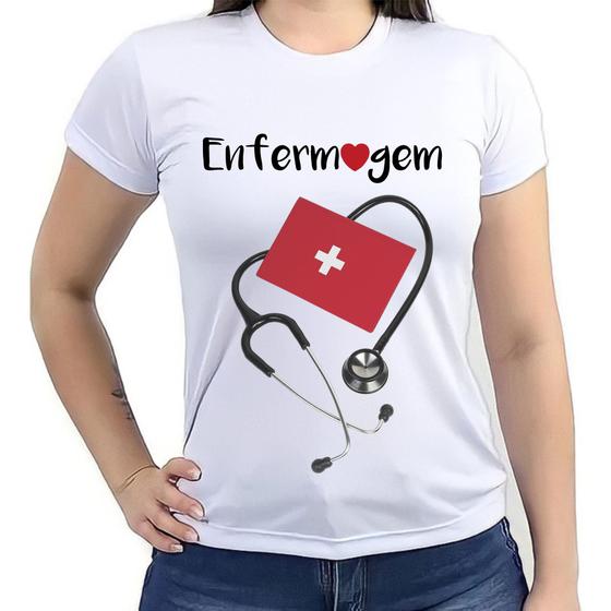 Imagem de Camiseta Enfermagem Feminina Baby Look Tamanho GG