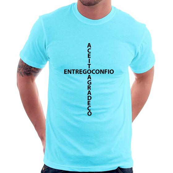 Imagem de Camiseta Entrego, Confio, Aceito, Agradeço - Foca na Moda