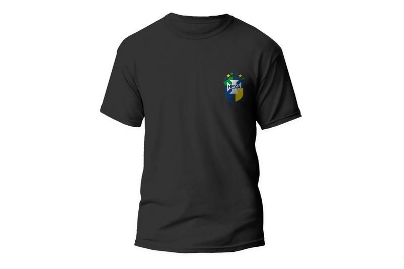 Imagem de Camiseta escudo hexa brasil preta