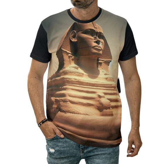 Imagem de Camiseta Esfinge De Gizé Estátua Pedra Egito Faraó Quéfren