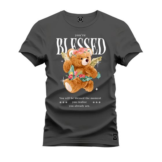 Imagem de Camiseta Especial Plus Size Premium Estampada Blessed Urso