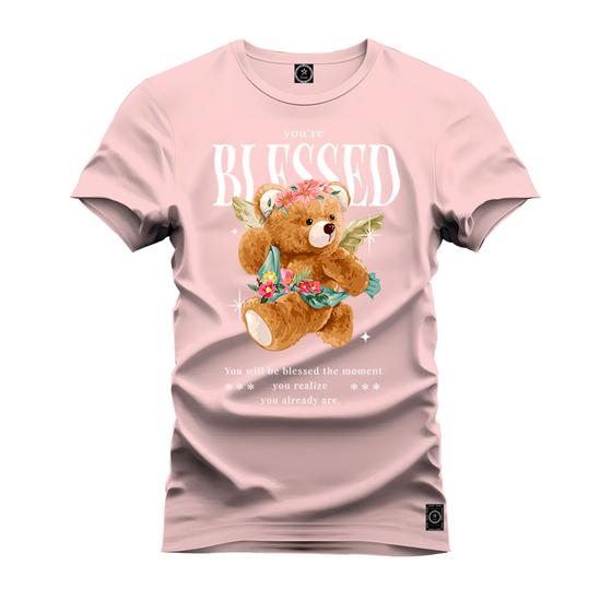 Imagem de Camiseta Especial Plus Size Premium Estampada Blessed Urso