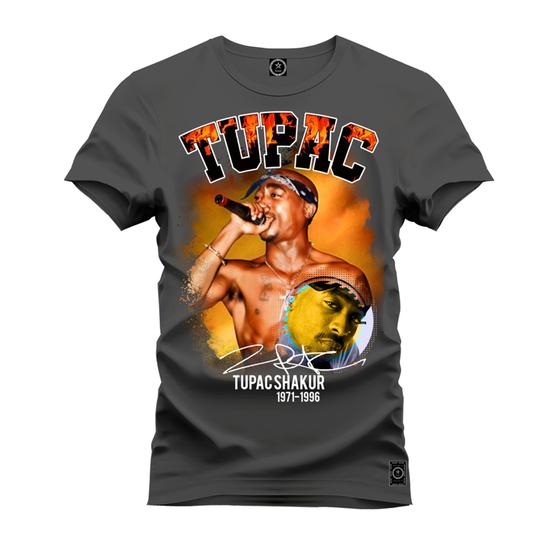 Imagem de Camiseta Especial Plus Size Premium Estampada Tupac Show