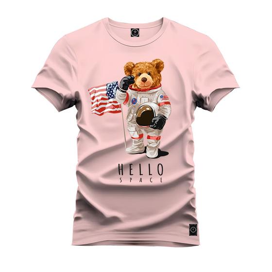 Imagem de Camiseta Especial Plus Size Premium Estampada Urso Nasa Astronalta