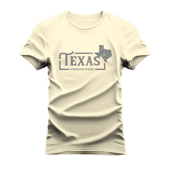 Imagem de Camiseta Estampada 100% Algodão Unissex T-shirt Confortável Texa Map