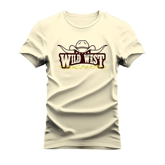 Imagem de Camiseta Estampada 100% Algodão Unissex T-shirt Confortável Wild West
